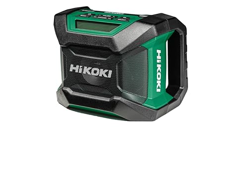 HiKOKI Akku-Baustellenradio UR18DA (Schnurloses Radio, Radiofrequenz: FM/DAB, kann mit Netzadapter oder mit Akku betrieben Werden) von HIKOKI