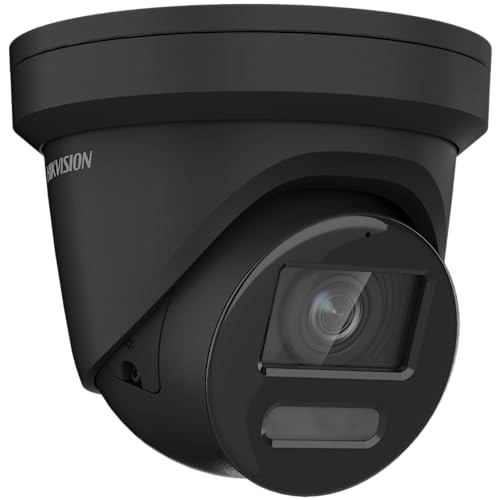 Hikvision DS-2CD2387G2-LSU/SL(2.8mm)(C)/Black Turret Überwachungskamera mit 8 Megapixel, bis zu 30m Beleuchtung, ColorVu Kamera mit Farbiger Bildgebund bei Nacht durch Weißlicht von Hikvision