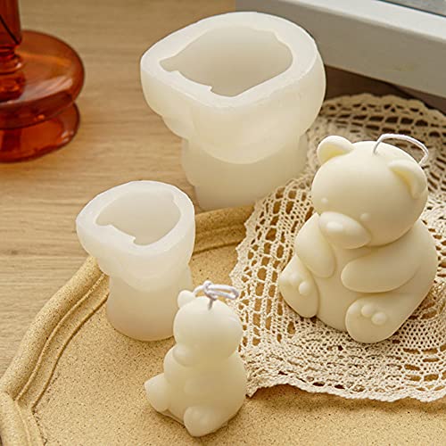 Candle silikonform, Bär Silikon Kerzenformen, Silikon Kerzenform 3D Bär Form Gussform Gips Handwerk Seifenherstellung Für Handgemachte Geschenk Dekoration Handwerk DIY 5.7x7cm von Hilai