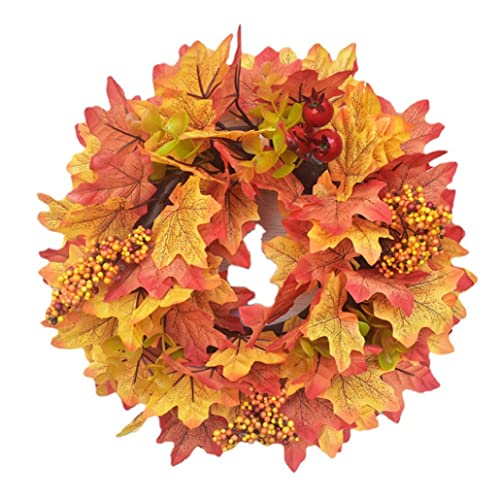 Herbstkranz Haustür Türkranz,Künstlicher Herbstkranz, Kürbiskranz, künstliche Herbstkranz -Haustürkranz mit Ahornblättern rote Beere für Halloween Thanksgiving Herbstkranz Haustür Türkranz,Künstlicher Herbstkranz, Kürbiskranz, künstliche Herbstkranz -Haustürkranz mit Ahornblättern rote Beere für Halloween Thanksgiving von Hilai