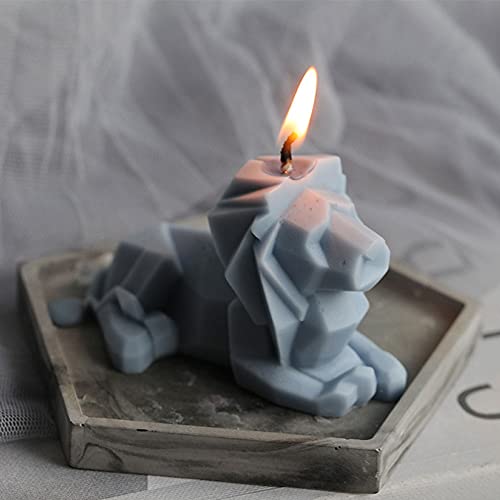 Candle silikonform, 3D Lion Kerzenform, Kerzenform Silikonform geometrische Löwenform für DIY duftende Kerze Seifenwachs Geschenk Epoxidguss Handwerk Make Dekoration 8.3 * 5,5 cm von Hilai