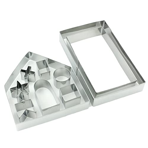 Hilai Cookie Cutter, 1Set 3D Lebkuchenhaus Keksschneider Set Edelstahl Schokoladenhausausschnitte Cutter Kit Keks Formmutterkuchen -Dekorationswerkzeuge für Weihnachten, Küchenwerkzeuge Hilai Cookie Cutter, 1Set 3D Lebkuchenhaus Keksschneider Set Edelstahl Schokoladenhausausschnitte Cutter Kit Keks Formmutterkuchen -Dekorationswerkzeuge für Weihnachten, Küchenwerkzeuge von Hilai
