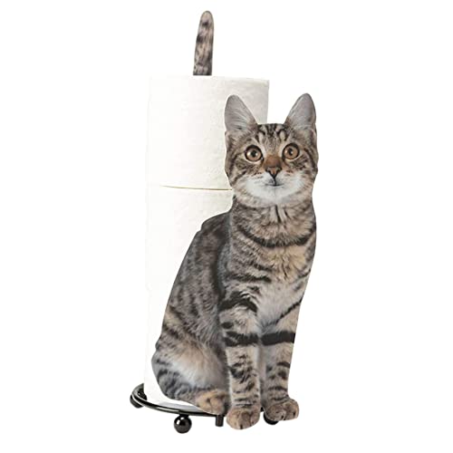 Dekorative Toilettenpapierhalter, stehende Katzen -Toilettenpapierhandtuchspender Heimatpapiertoilettenrollen Organizer für Küchentisch Badezimmer graue Toilettenpapierhalter von Hilai