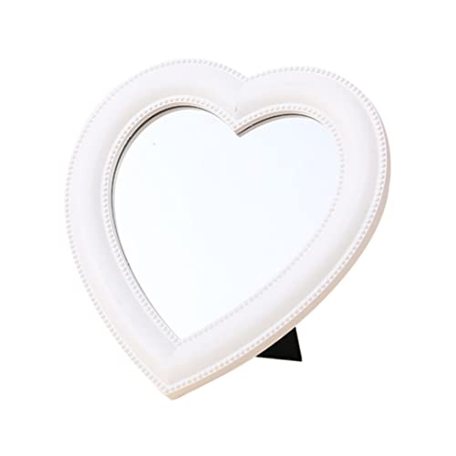 Hilai Makeup Mirror Eitelkeit Spiegel Schreibtisch Kosmetikspiegel Herz Form Spiegel Für Frauen Damen Mädchen Weißer Schminkt Tisch Schreibtisch Bad Schlafzimmer von ANGEL CITIZ