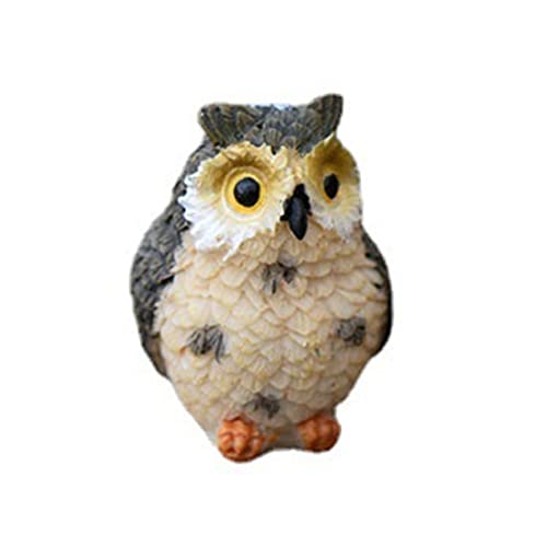 Hilai Miniatur Eulen Ornamente Mini Rasin Owl Garden Figuren Landschaft Doll Dekor 3cm zufälliger Stil, Gartenarbeit von Hilai