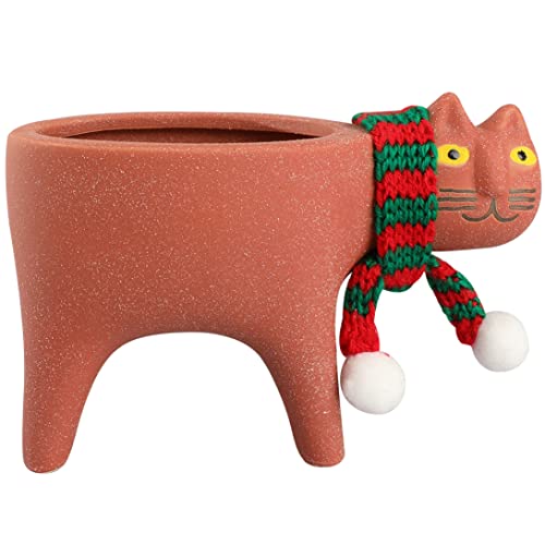 Hilai Pflanz Blumentöpfe, Pflanztöpfe, Sukkulent Topf Pflanze Container Blumentopf Tierpflanze Topf Keramik Katze Form Home Decoration Braun von Hilai