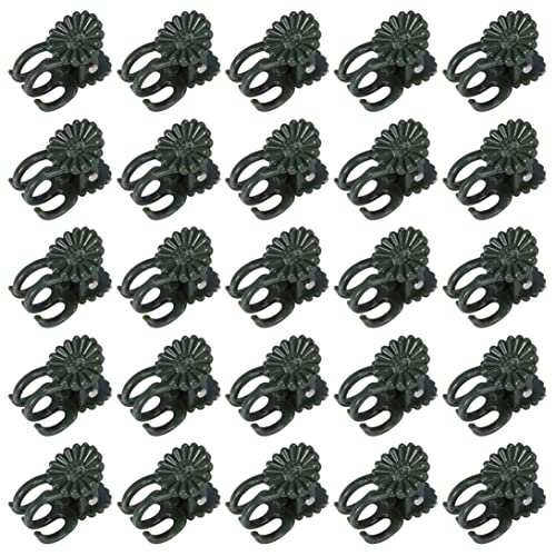 Hilai Pflanzenclips, Pflanzenkäfige, Orchideenklammern Kunststoff Garten Pflanzenstütze Clips grüne kleine Ranken Clips zum Stützen von Stielen Blume 30pcs 0,8 x 0,5 Zoll von Hilai