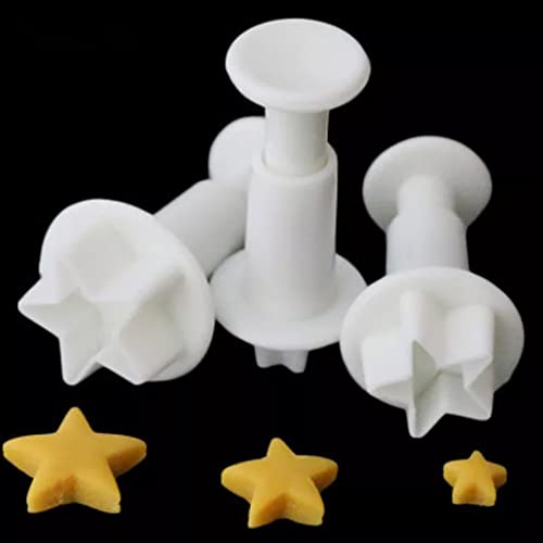 Stern Cookie Kolben Kunststoff Fondant Kuchen Formen DIY Keks Backformen für Gummi Gebäck 3pcs Keksschneider von Hilai