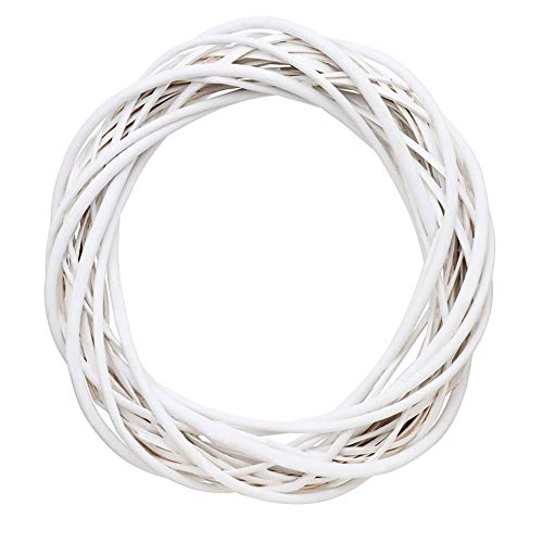 Türkränze, grau weiße künstliche Kränze, Weidenkranz Dekor Weihnachten Rattanrebe Ring Blumenreifen Natürliche 30cm Ornamente Handwerk Zubehör Blume Vordere Türkränze Für Frühling und Sommer von Hilai