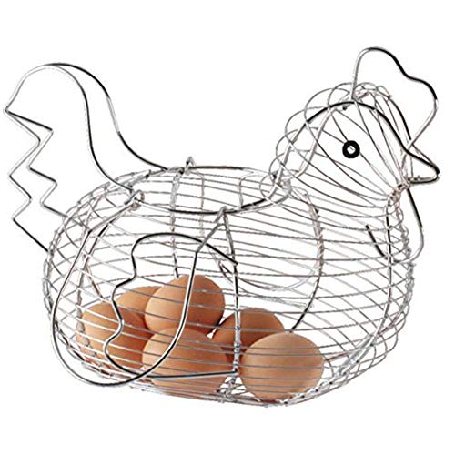 Verchromte Draht Huhn-Shaped Ei-Halter Korb Verchromte Draht Huhn-Shaped Ei-Halter Korb von Hilai