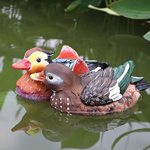 Hilai Wasserspiele, Teich schwimmend Entendekor Mandarin Ente auf Wasserharz Tier Skulptur Außenpreis Oramentstil 1 von Hilai