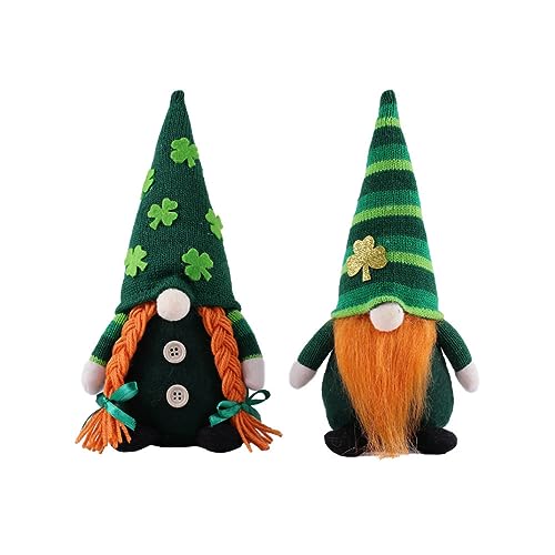 Hilai Weihnachten Gonk, Weihnachtsgnomes Plüsch, St. Patricks Day GNOME Shamrock gefüllt gesichtsloses Puppen Irische Elf Tabletop Dekoration 2pcs von Hilai