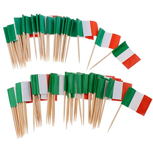 Zahnstocher Lebensmittel Fahnen 100 Stücke Papier Italien Flagge Picks Mini Food Zahnstocher Sticksticke Fahne Für Party Food Cupcake Topper Cocktail Sticks Obst Salat Pub BBQ von Hilai