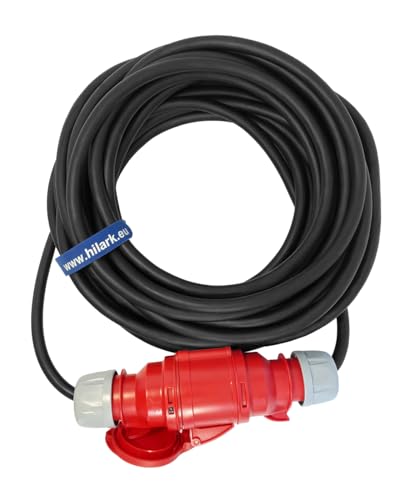 CEE Gummi Stromverlängerungskabel H07RN-F 4x2,5 16A IP44 20m von Hilark cable tech