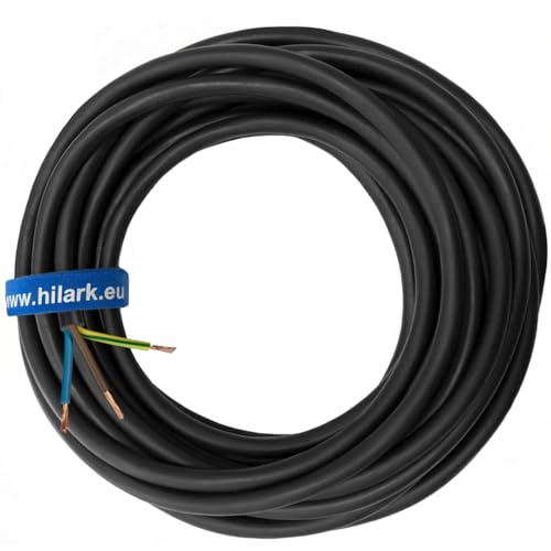 Hilark Kabel 3-Draht 1,5 mm2 H05RR-F 3x1,5 mm2 Ow (3g1,5 mm2) 25m Schwarz von Hilark cable tech