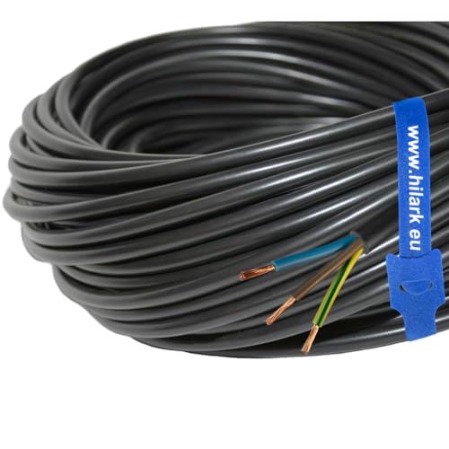 Hilark Kabel PVC H05VV-F 3x2,5 mm2 (3g2,5 mm²) Schwarz 25m Kabel für elektrische Verlängerungskabel von Hilark cable tech