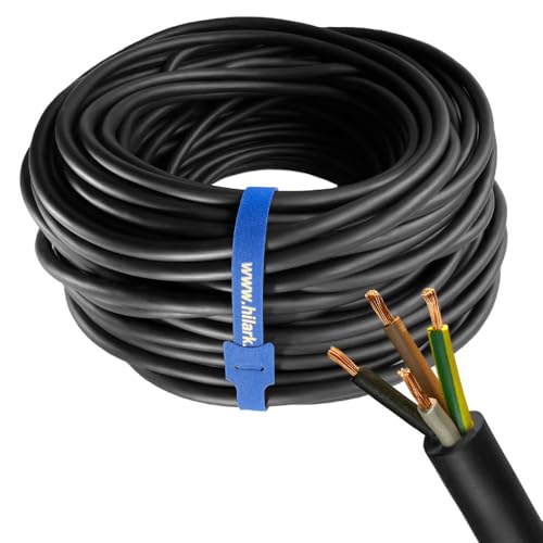 Hilark Schwarz Gummileitung H07RN-F 4x2,5mm² 4g2,5mm Gummischlauchleitung Kabel Leitung Außenbereich 50 meter Schwarz von Hilark cable tech