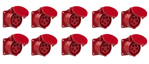 Hilark Steckdosen und Stecker - Zubehör für Elektrokabel - 10 Stück (rot) von Hilark cable tech