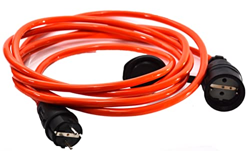 Hilark Verlängerungskabel orange H07BQ-F 3x2,5mm2 SCHUKO Stecker und Buchse (10 Meter, Orange) von Hilark cable tech