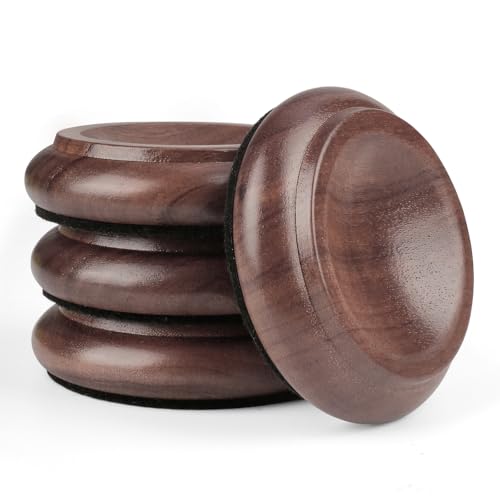 4 Stück Massivholz aufrechte Klavierrollenbecher, Möbelrollenbecher, HilerPunk Sofas, Betten, Stühle, Radrollen, Pads, mit rutschfesten und geräuschlosen Filz-Pads, für Hartholzbodenschoner (Nussbaum) 4 Stück Massivholz aufrechte Klavierrollenbecher, Möbelrollenbecher, HilerPunk Sofas, Betten, Stühle, Radrollen, Pads, mit rutschfesten und geräuschlosen Filz-Pads, für Hartholzbodenschoner (Nussbaum) von HilerPunk