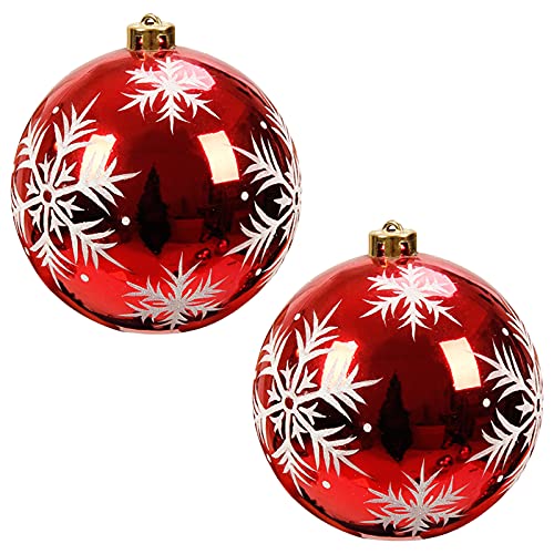 2 Stk Weihnachtskugeln Rot weihnachtskugel 15cm Weihnachtskugeln Große Weihnachtskugel Weihnachtskugeln mit hängenden Kugeln mit Schneeflockenmuster Bruchsichere Weihnachtskugeln für Christbaumschmuck 2 Stk Weihnachtskugeln Rot weihnachtskugel 15cm Weihnachtskugeln Große Weihnachtskugel Weihnachtskugeln mit hängenden Kugeln mit Schneeflockenmuster Bruchsichere Weihnachtskugeln für Christbaumschmuck von Hileyu