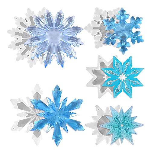 5 Sätze Schneeflockenform Schneeflocke Silikonformen Weihnachtsharzformen Harzformen Silikon für Kuchen, Seife, handgefertigte Weihnachtsformen, reichhaltige Schneeflocken 5 Sätze Schneeflockenform Schneeflocke Silikonformen Weihnachtsharzformen Harzformen Silikon für Kuchen, Seife, handgefertigte Weihnachtsformen, reichhaltige Schneeflocken von Hileyu