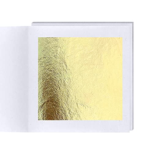 Echte Blattgold Essbar 24 Karat Goldfolie 4.33 * 4.33cm zum Basteln Lebensmittel Kuchen Backen Torten Dekorfolie Kunsthandwerk 10 Sheets von Hileyu