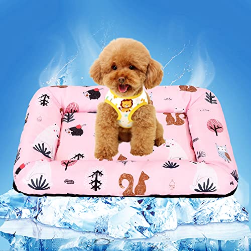 Hundekühlmatte, Kühlmatte für Hunde Kühldecke für Hunde Katzenmatte Bett Selbstkühlung Haustier-Kühler Sommer-Kühler Atmungsaktive Haustiermatte Kühlmatte Hunde Katzen Haustiere (Rosa) von Hileyu