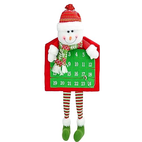 Weihnachts-Adventskalender 3D Filz-Weihnachtskalender für die Wand Wiederverwendbare Weihnachten 24 Tage Countdown Advent für Kinder Weihnachtsdekorationen Geschenke für Haus Tisch Büro von Hileyu