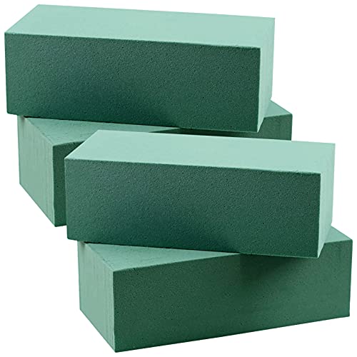 floral foam,4 x Blumensteckmasse Trockensteckmasse Set 23 x 11 x 7,5 cm, Steckmos, Steckmasse, Steckziegel für Blumengestecke - Steckschwamm zum Basteln für Feiern, Auto, Hochzeit, Geschenke von Hileyu