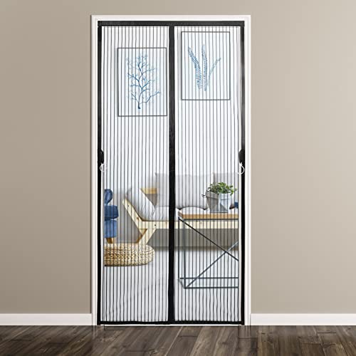 Fliegengitter Magnet 110X220cm Fliegengitter Fenster tesa Fliegenschutz Vorhang fliegengitter Magnet mückengitter balkontür Haustür, Schwarz von Hilftio