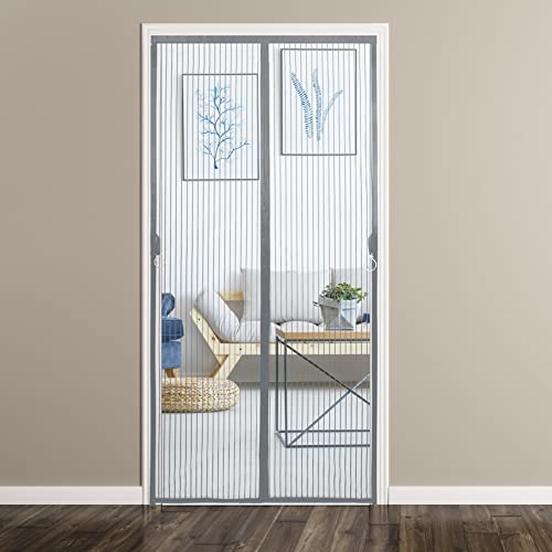 Hilftio Fliegengitter Magnet 85X240cm Fliegengitter Fenster tesa Fliegenschutz Vorhang fliegengitter Tür insektenschutz Schlafzimmer, Grau von Hilftio