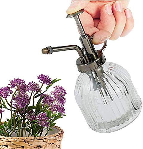 Hilif Pflanzensprüher, Sprühflasche Glas Blume Wasser Spray Flasche Kann Topf Vintage Stil Spritzer Pflanze Zerstäuber Mit Pumpe Dekorative Glas von Hilif