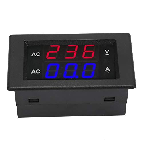 2in1 Multimeter Hohe Präzision LED Digital Volt Meter Panel, AC 100~300 V Dual Display Voltmeter Amperemeter 0-100A(Red-Blue) von Hililand