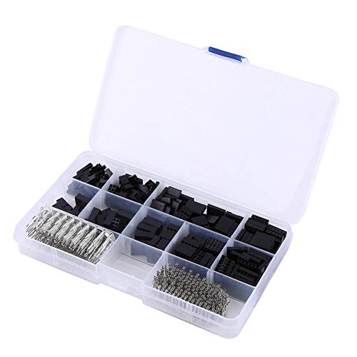 610 stücke Stecker Pin Gehäuse , Elektrisches Zubehör Steckverbinder Jumper Draht Kabel Stiftleiste Stecker Gehäuse Kit Männlich/Weiblich Crimp Pins Adapter Terminal 2,54 MM von Hilitand