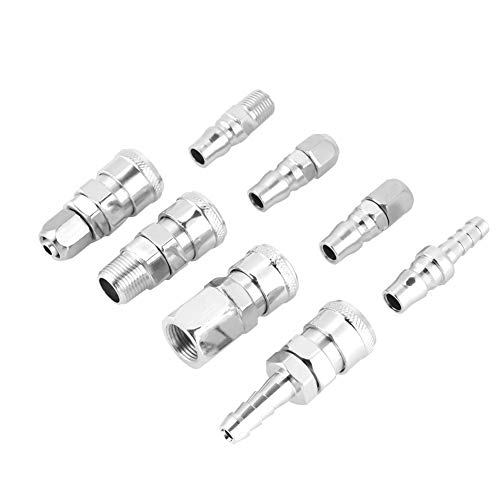 8 stücke Pneumatische Anschlüsse, Rohre und Fittings Beschläge Schnellverschluss Zink-legierung Buchse Stecker 1/4"Armaturen für Luftkompressor Schlauch von Hilitand