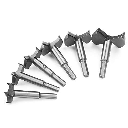 Forstner Bohrer Set, 6 stücke 30-60mm Hochfester Stahl Flach Bit Bohrer Set Holzbearbeitung Lochsäge Holz Cutter Werkzeug von Hilitand