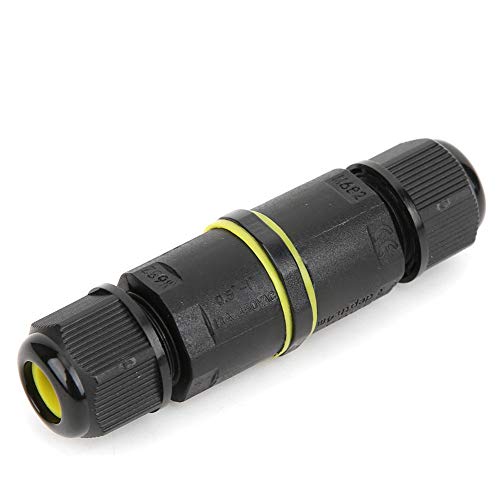 Hililand 2-teiliger Kabelanschluss für den Außenbereich IP68 Wasserdichter 3-poliger Anschlusskasten aus Nylon PA66 in Schwarz von Hililand