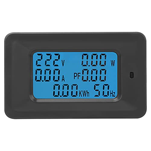 Stromzähler Spannungsprüfer LCD Display Digital Voltage Multimeter 6 in 1 Wechselstrom 110V-250V 20A Strom-Energiezähler Amperemeter Voltmeter mit Hintergrundbeleuchtung von Hilitand