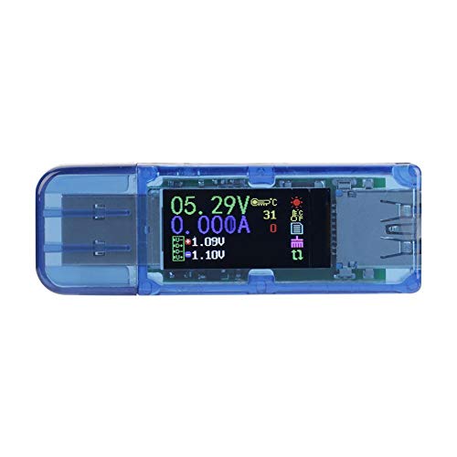 USB-Multimeter, AT34 USB 3.0-Farb-LCD-Voltmeter-Amperemeter-Stromzähler-Ladegerät mit IPS-Farbdisplay von Hilitand