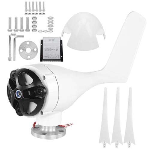 Wind Generator Small Windkraftanlage Kit 1200W 3 Schaufeln Generator Power Parts Turbines Kit für das Laden zu Hause(Weiß 12V),Dynamo von Hililand