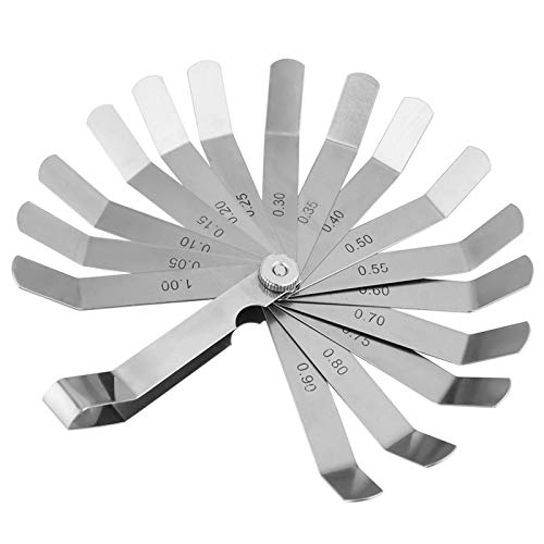 0,05-1,00 Mm Gebogene Fühlerlehre, Messgerät Fühlerlehre Edelstahllineal Schweißprüfwerkzeug,Fühlerlehre von Hilitand