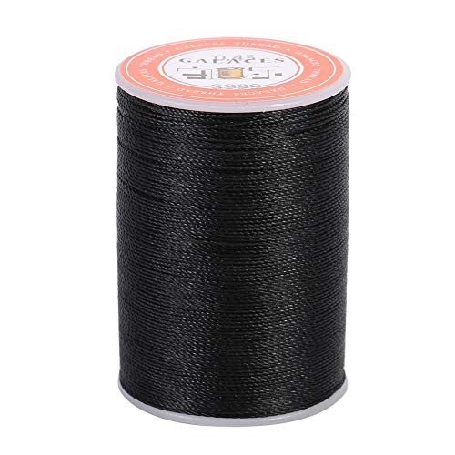 160 m 6 Farben gewachster Lederfaden Nähgarn für Leder Lederwaren DIY Handwerk 0,45 mm (schwarz) von Hilitand