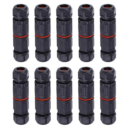 10 STÜCKE Elektrokabel Kabel Außensteckdose 3-poliger Stecker IP68 Wasserdicht 0.5mm²~2.0mm² von Hilitand