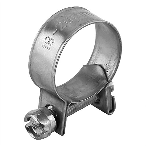 10 Stück Schlauchschellen, Edelstahl 304, Verstellbare Kraftstoffleitungsschellen mit Einer Reichweite von 6 Mm Bis 20 Mm für die Kfz-Installation(18-20Mm),Schlauch- und Kabelschellen von Hilitand