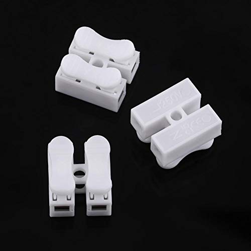 100 stücke 10A 220 V 2 Pin Push Schnellkupplung Federklemme Terminal Block Draht Kabelstecker Weiß Kabelanschluss von Hilitand