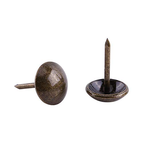 100 stücke Polster Tacks, Möbel Nägel Pins Sofa Rivet Polster Pins Handwerk Thumbtack Tack, Antike Messing(11 * 17mm) von Hilitand