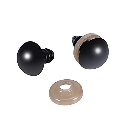 100 Stück Kunststoff-Puppenaugen, schwarze Sicherheitsaugen mit 100 Stück Unterlegscheiben für die Puppenherstellung, 6,9,10,12 mm(6mm) von Hilitand