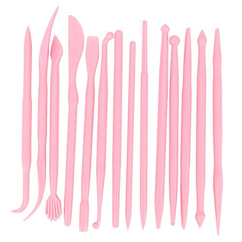 14pcs Tonwarenlehm Werkzeuge Set mit Kunststoffkoffer Modellierung Keramik Sculpting Tools Kits für die Formgebung(pink),Töpferwerkzeuge von Hilitand