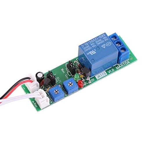 Hilitand 1 Stück DC 12 V/24 V Zykluszeit einstellbar Modul Verzögerung EIN/Aus Timer Schaltermodul für Betriebsgeräte (DC12 V 0 – 24 Stunden, 6 Typen von Hilitand